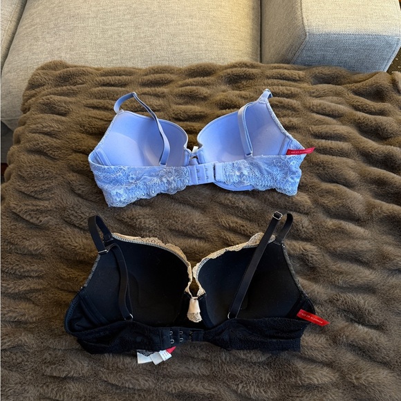 Scandale Paris Lace Underwire Bra Set - Black and Lavender Size 34C - Picture 2 of 4